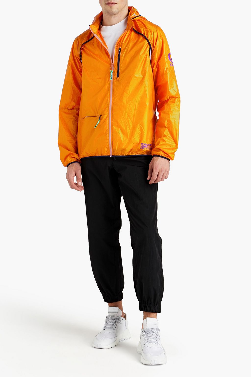 OFF-WHITE™ Convertible printed shell hooded jacket