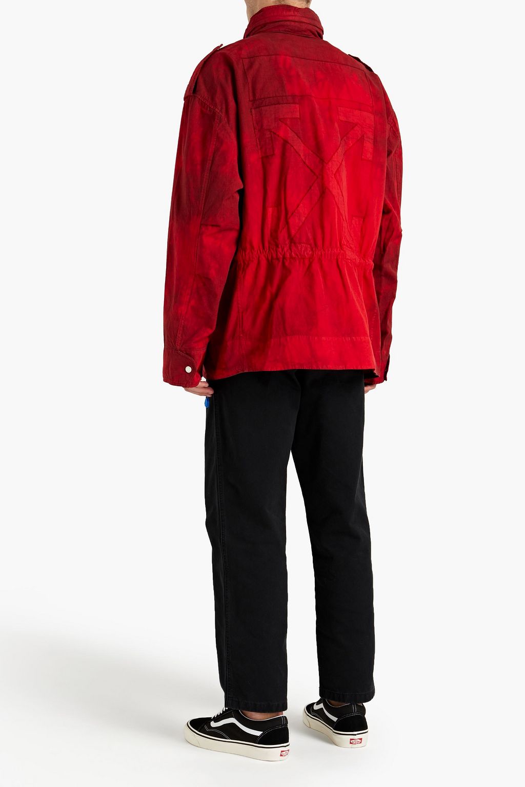 OFF-WHITE™ Embroidered tie-dyed cotton hooded field jacket