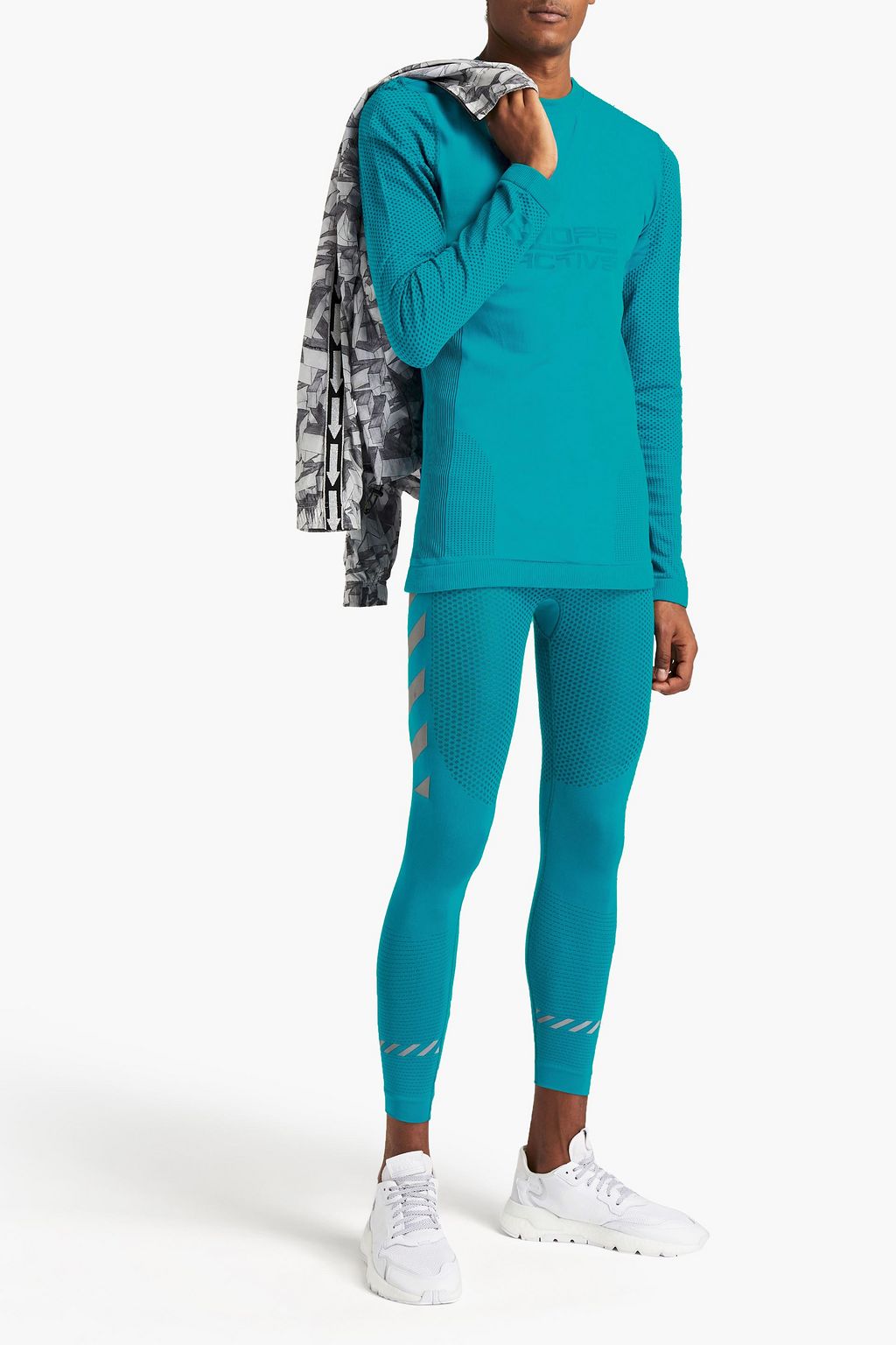 OFF-WHITE™ Printed jacquard-knit top