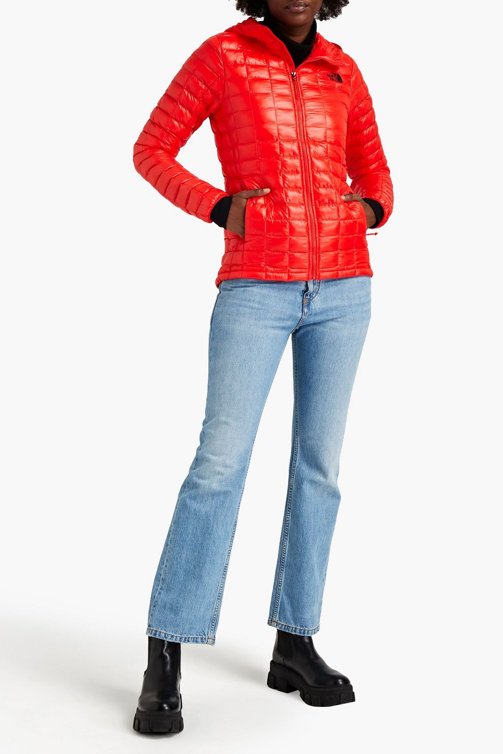 THE NORTH FACE Embroidered quilted shell hooded jacket