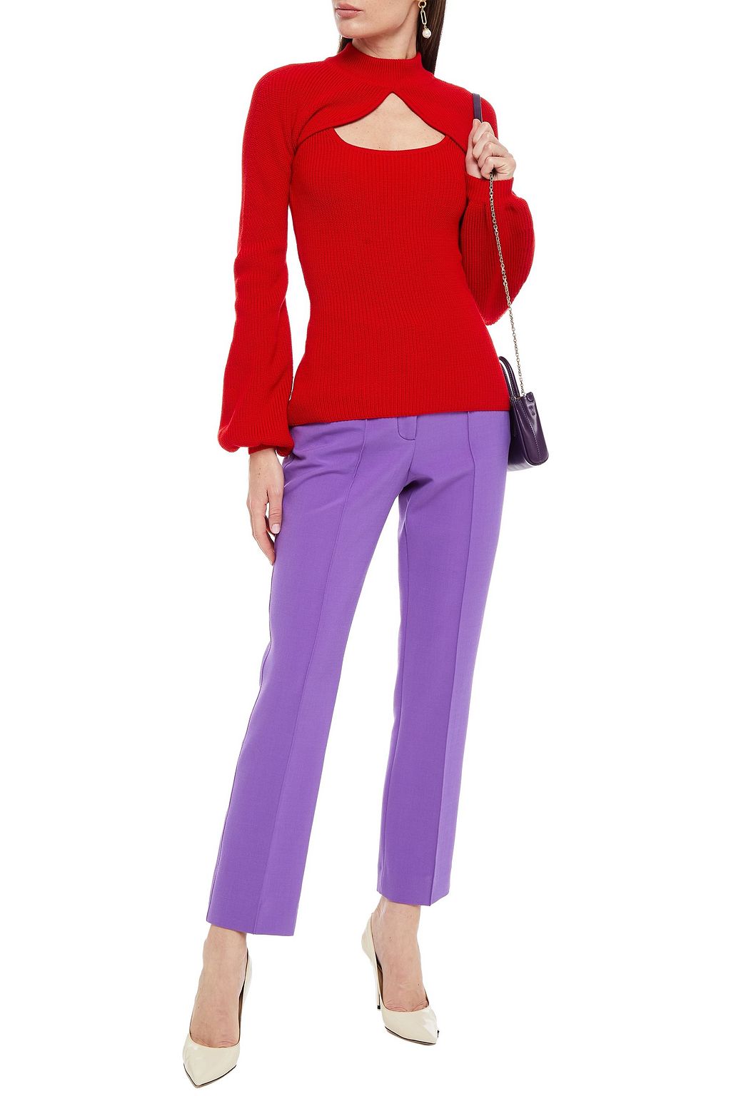 SAFIYAA Sabrine ribbed merino wool sweater and tank set