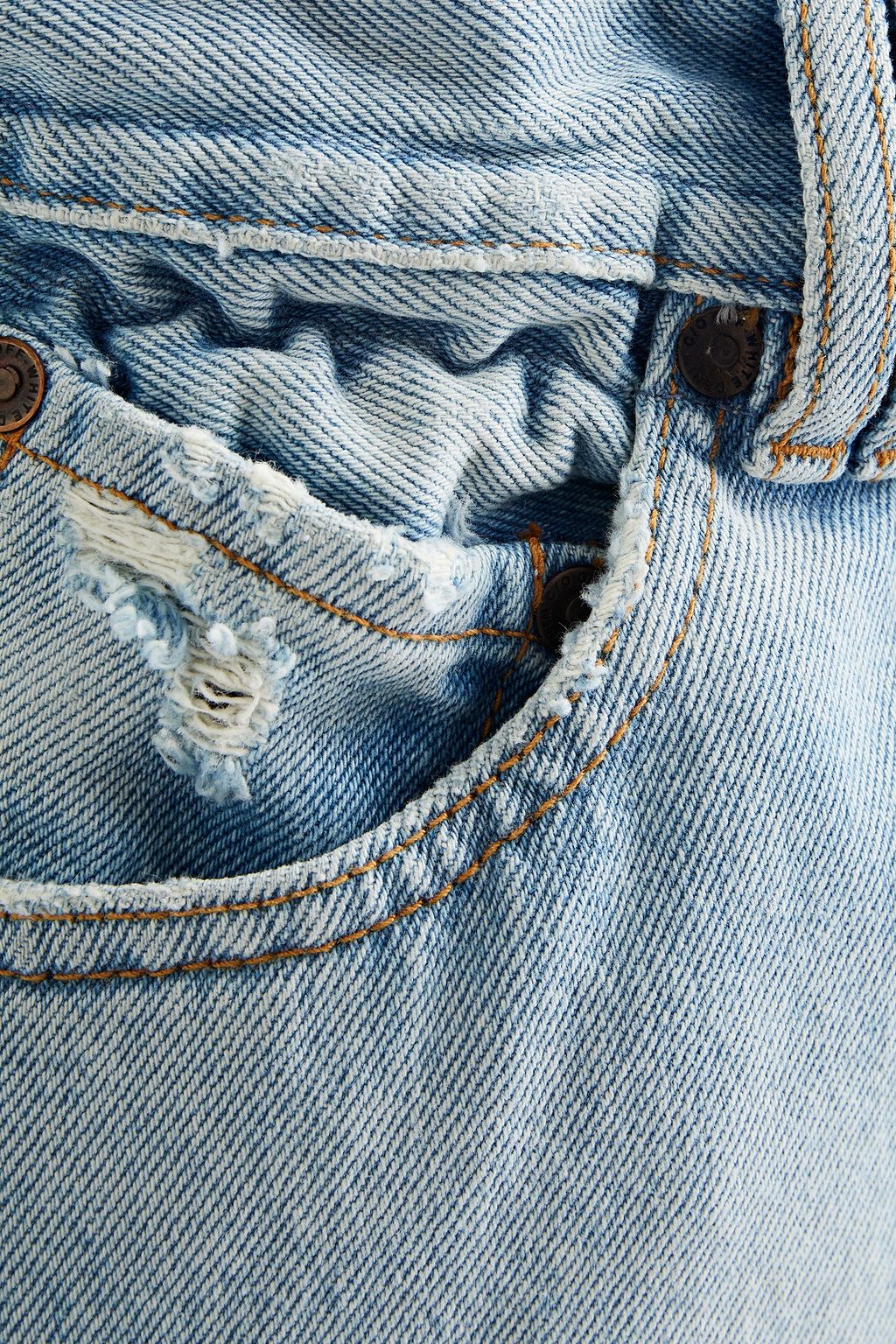 OFF-WHITE™ Slim-fit cropped distressed denim jeans