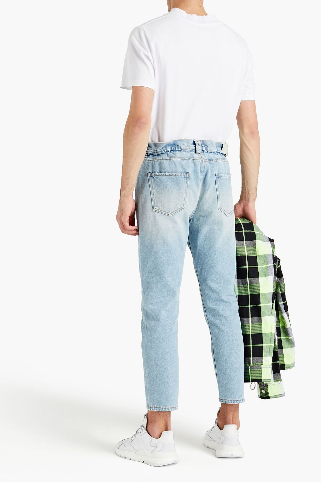 OFF-WHITE™ Slim-fit cropped distressed denim jeans