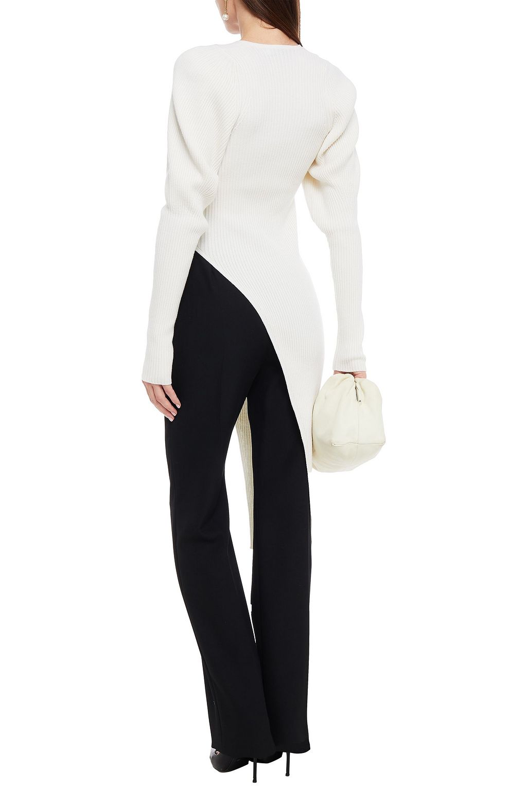 SAFIYAA Louise asymmetric ribbed wool-blend sweater