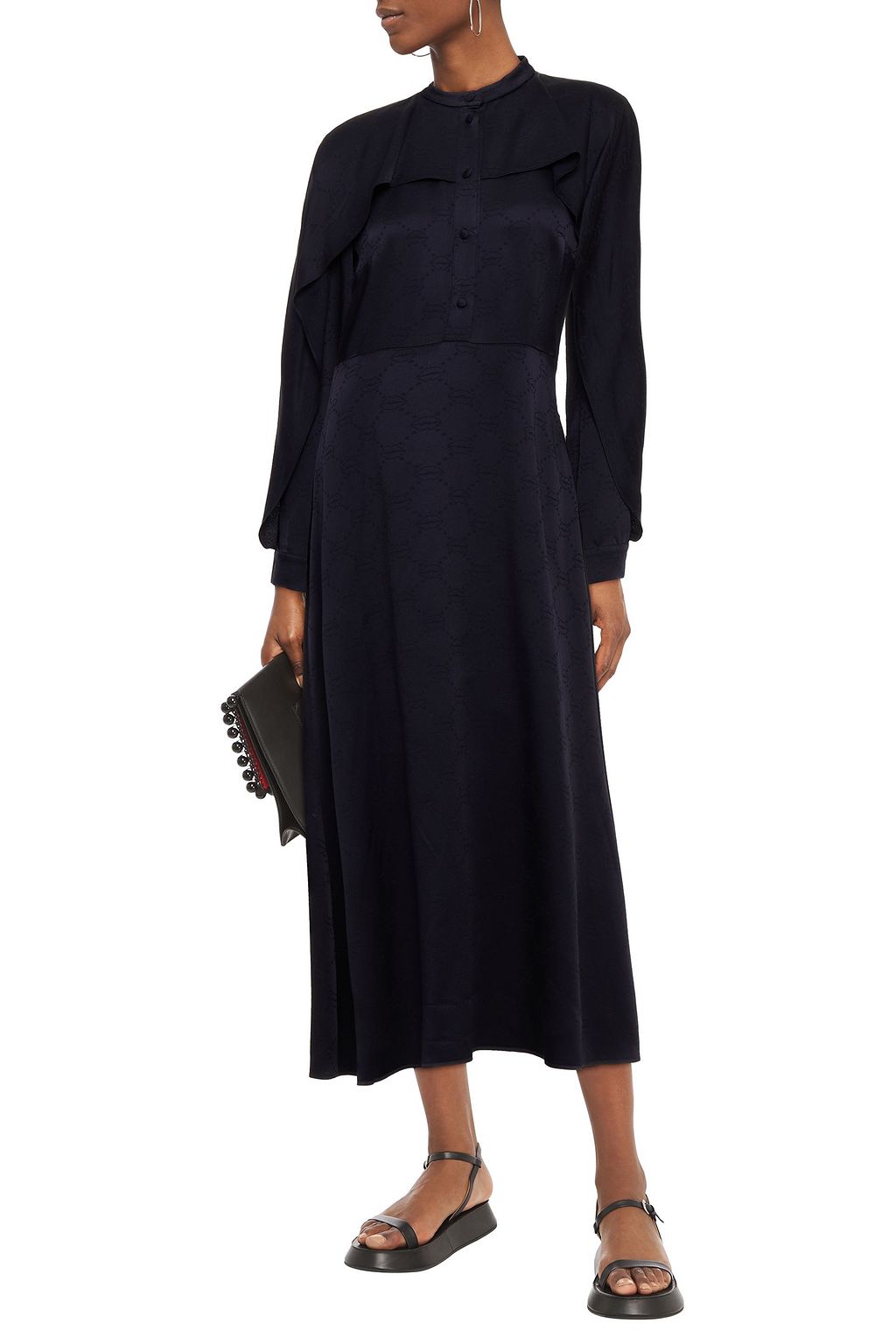 MARKUS LUPFER Freya layered satin-jacquard midi dress