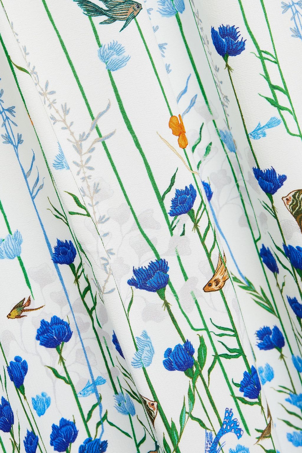 MARKUS LUPFER Drew Underwater Garden printed crepe midi skirt