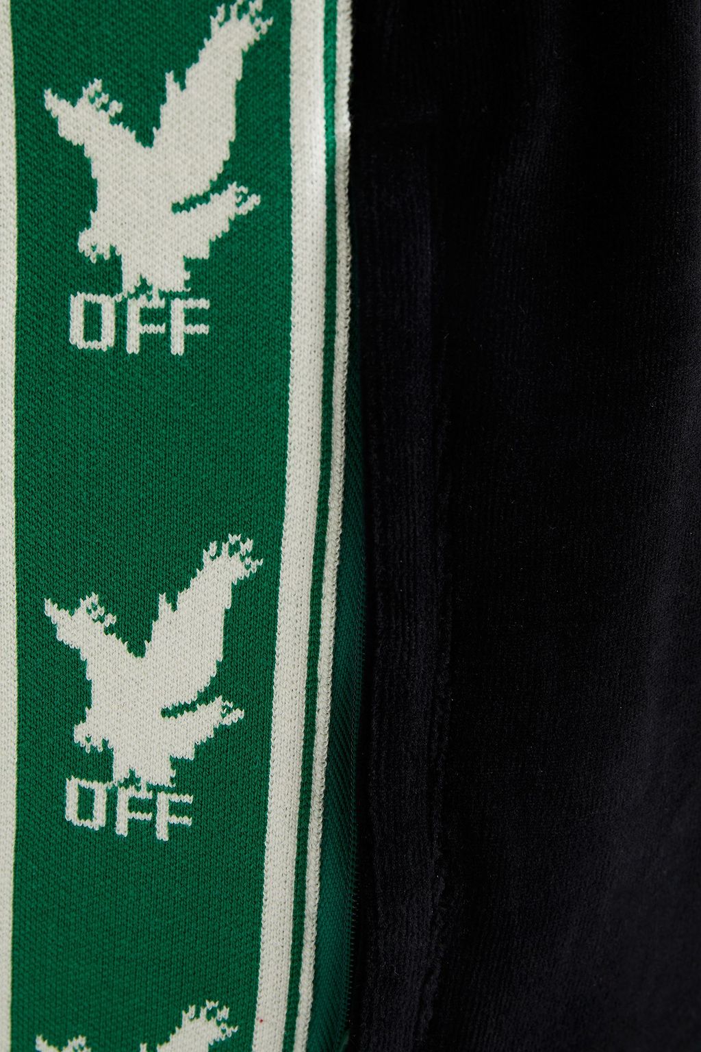 OFF-WHITE™ Jacquard-trimmed cotton-blend velvet track pants