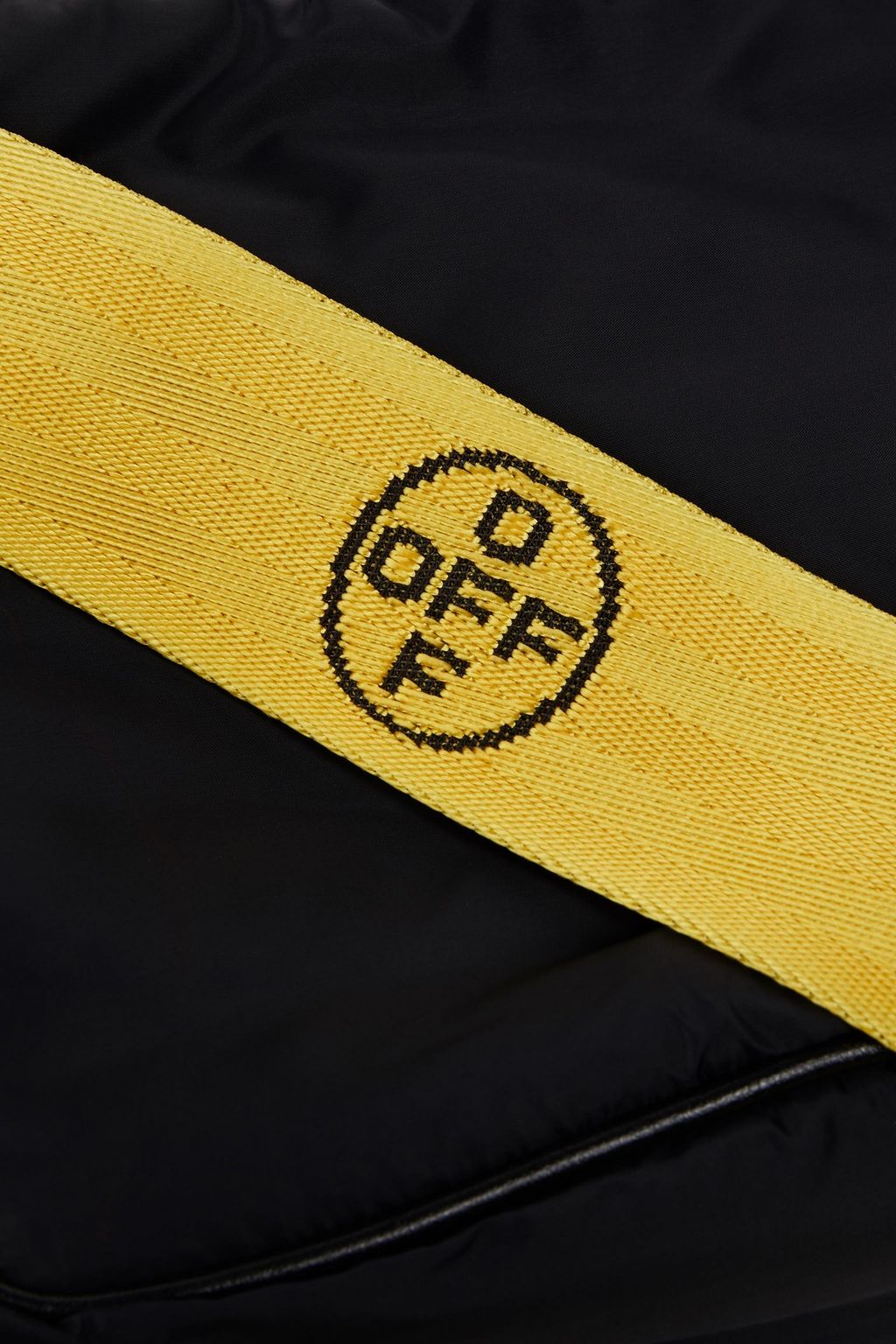 OFF-WHITE™ Leather-trimmed appliquéd shell messenger bag