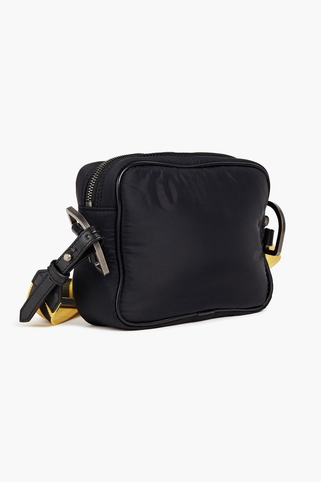 OFF-WHITE™ Leather-trimmed appliquéd shell messenger bag