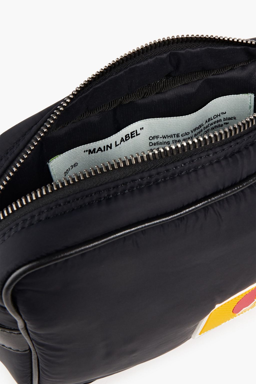 OFF-WHITE™ Leather-trimmed appliquéd shell messenger bag
