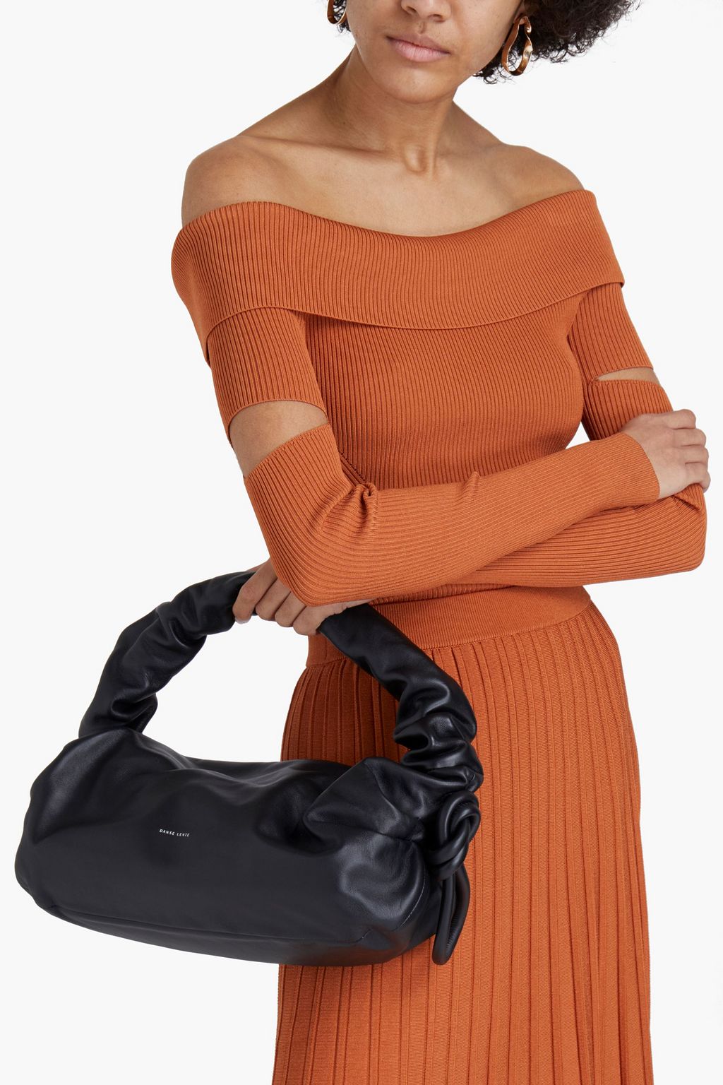 DANSE LENTE Lola gathered leather shoulder bag