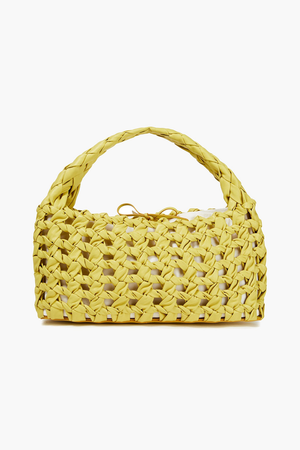 Danse Lente Woman Lola Woven Leather Shoulder Bag Yellow Size --