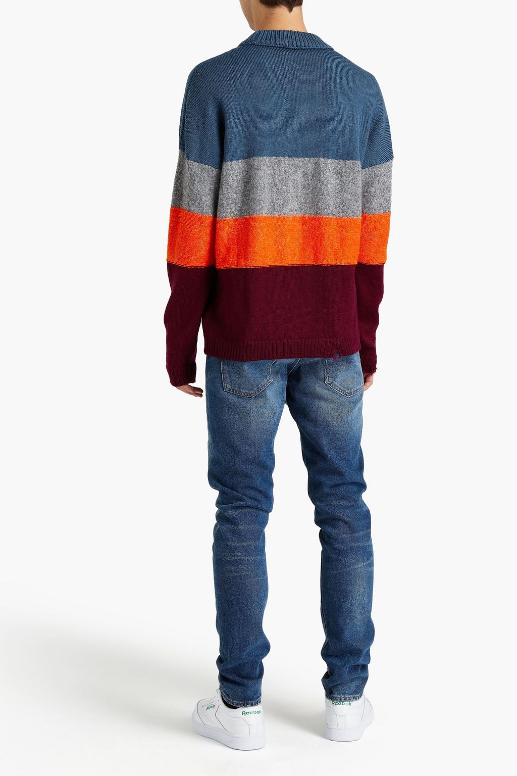 OFF-WHITE™ Striped intarsia-knit wool-blend sweater