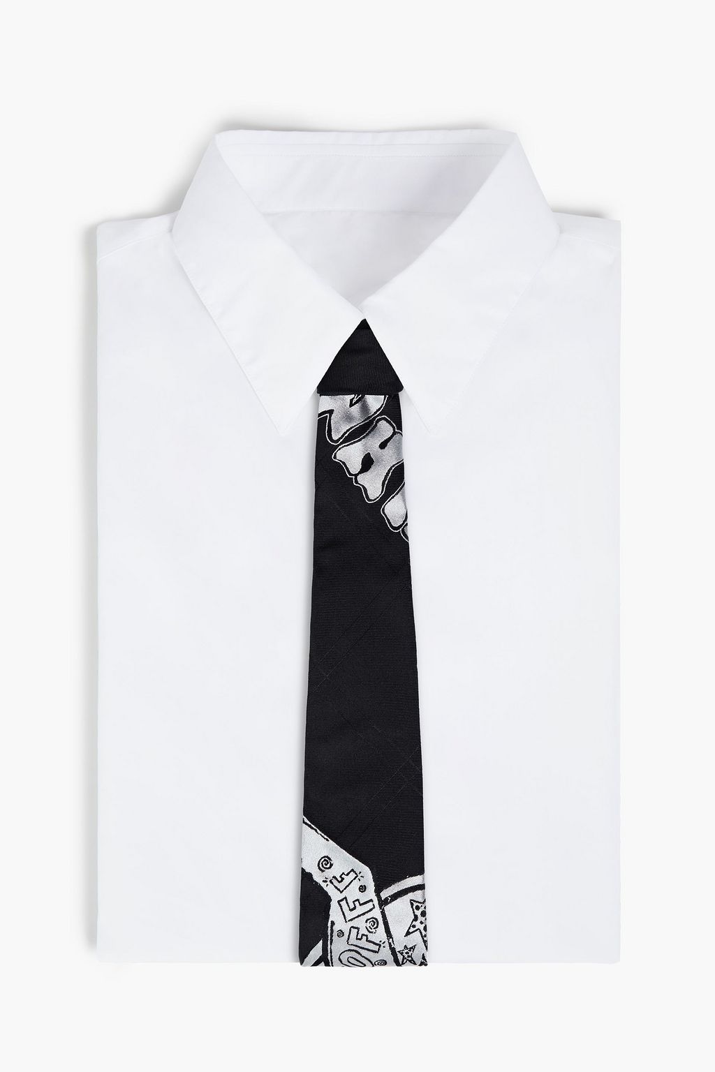 OFF-WHITE™ Printed silk-satin tie