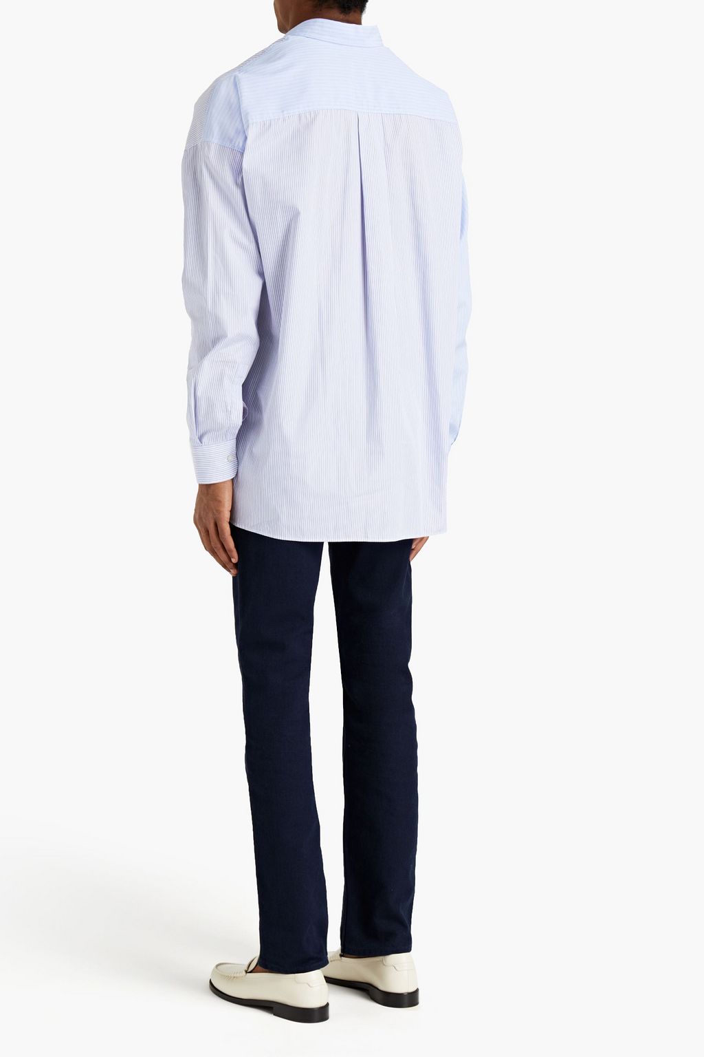 ETRO Paneled striped cotton-poplin shirt