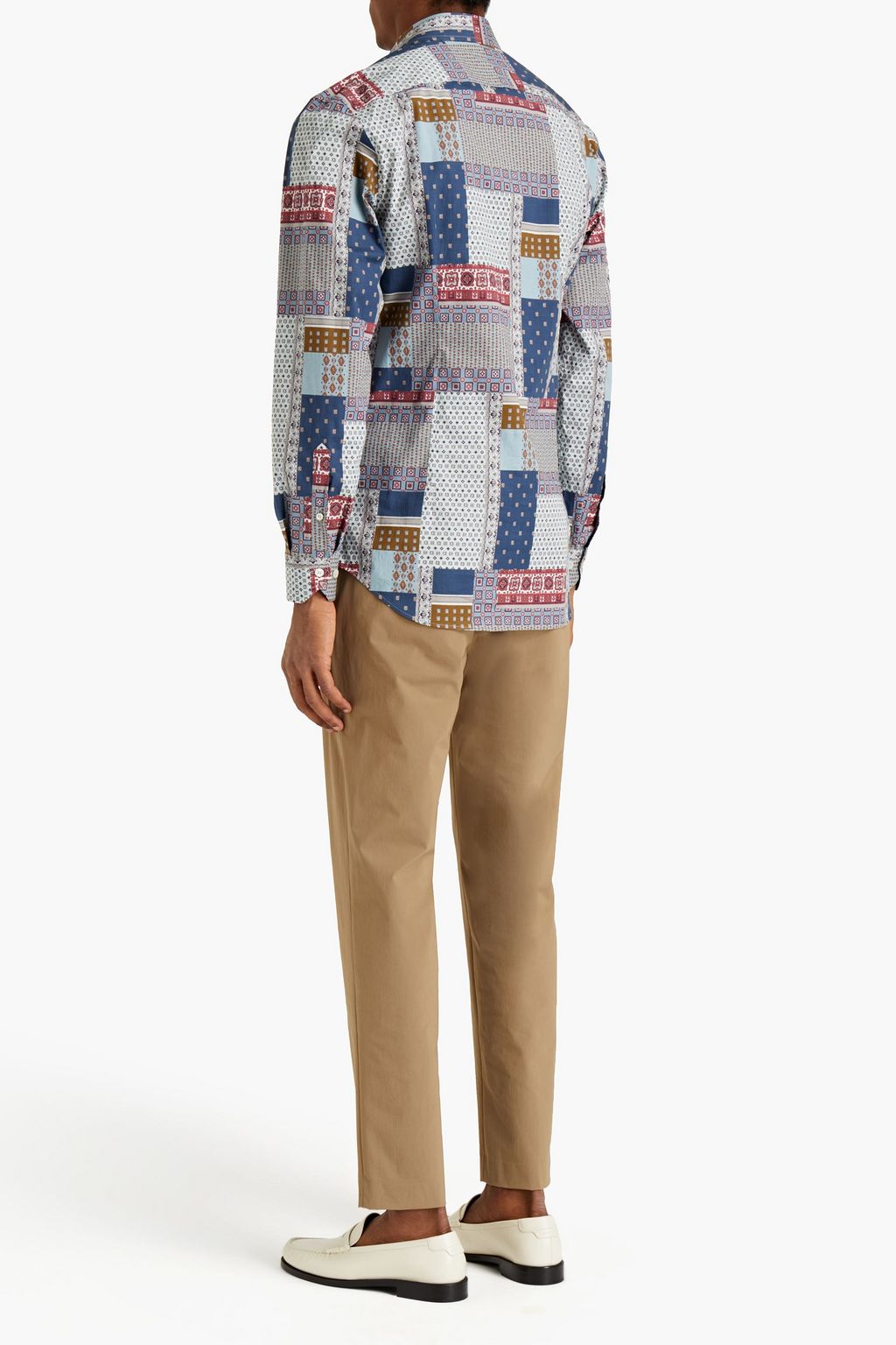 ETRO Patchwork-effect printed cotton-blend poplin shirt