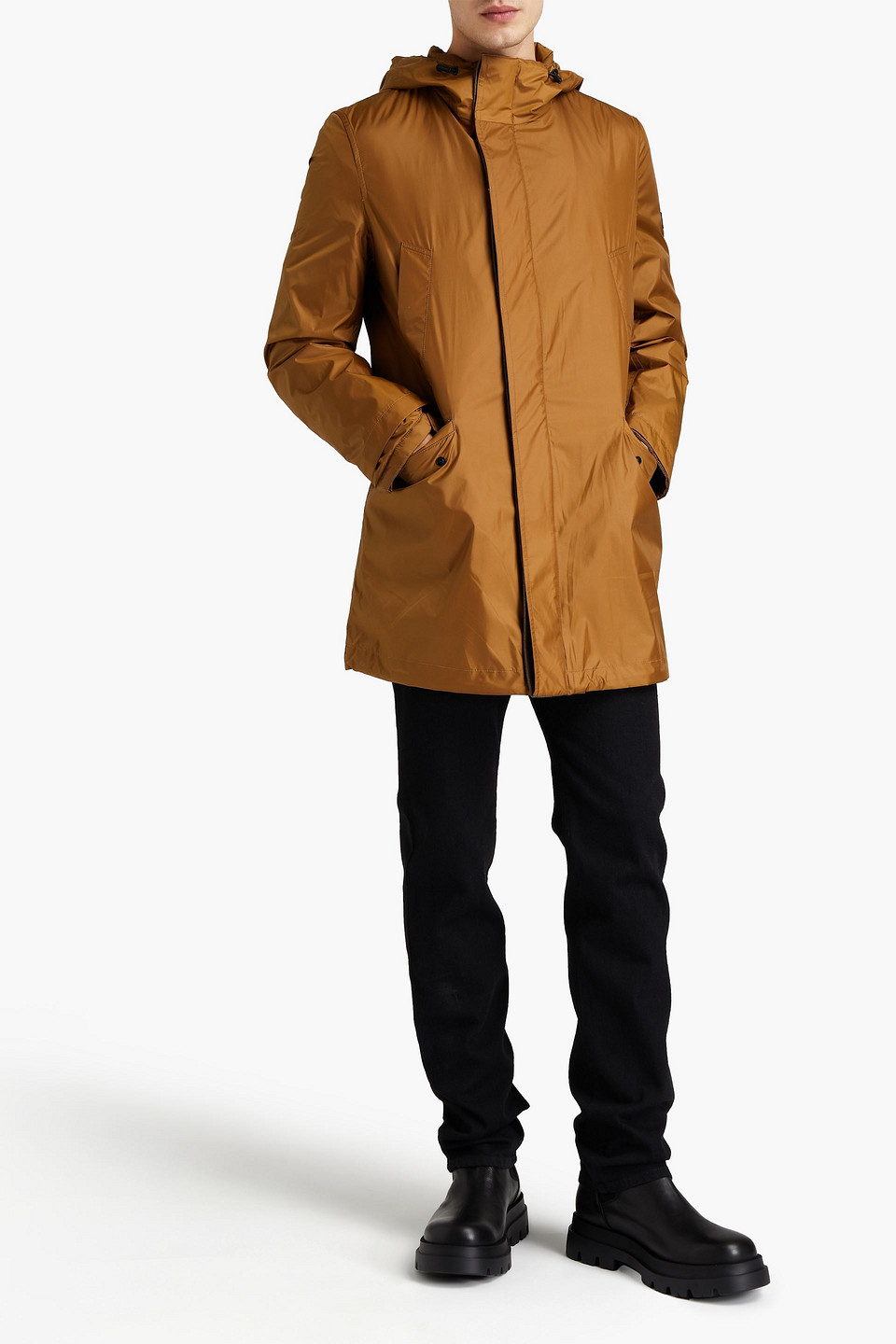 Yves Salomon Army By  Man Shell Hooded Parka In Orange