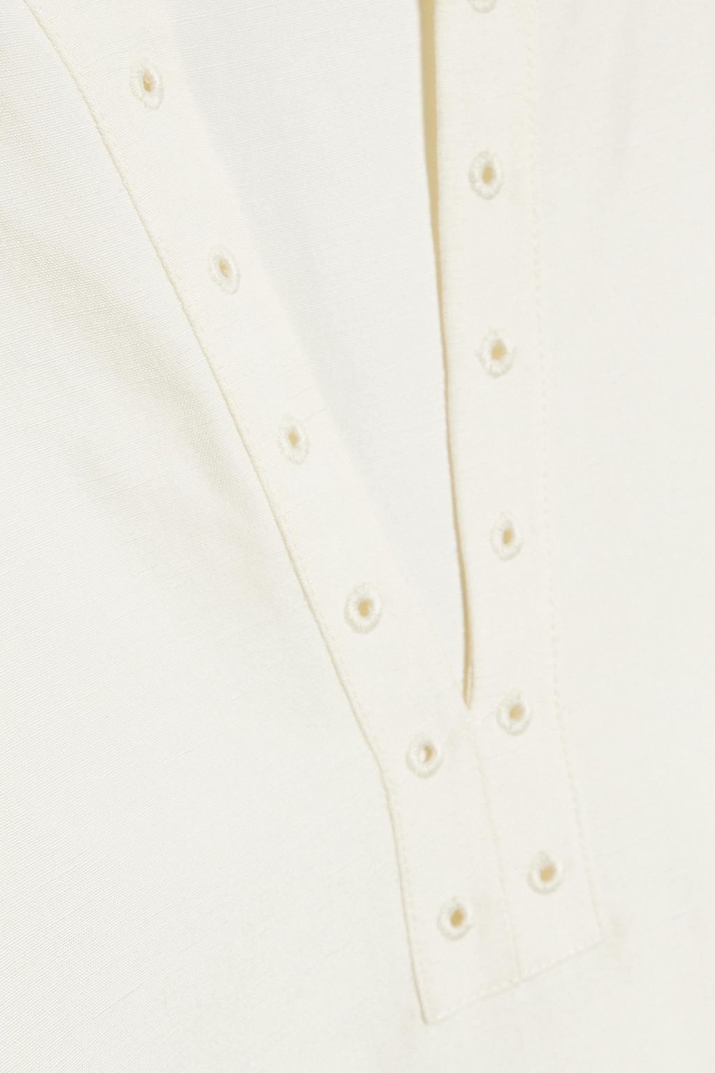 CHLOÉ Gathered linen and silk-blend top