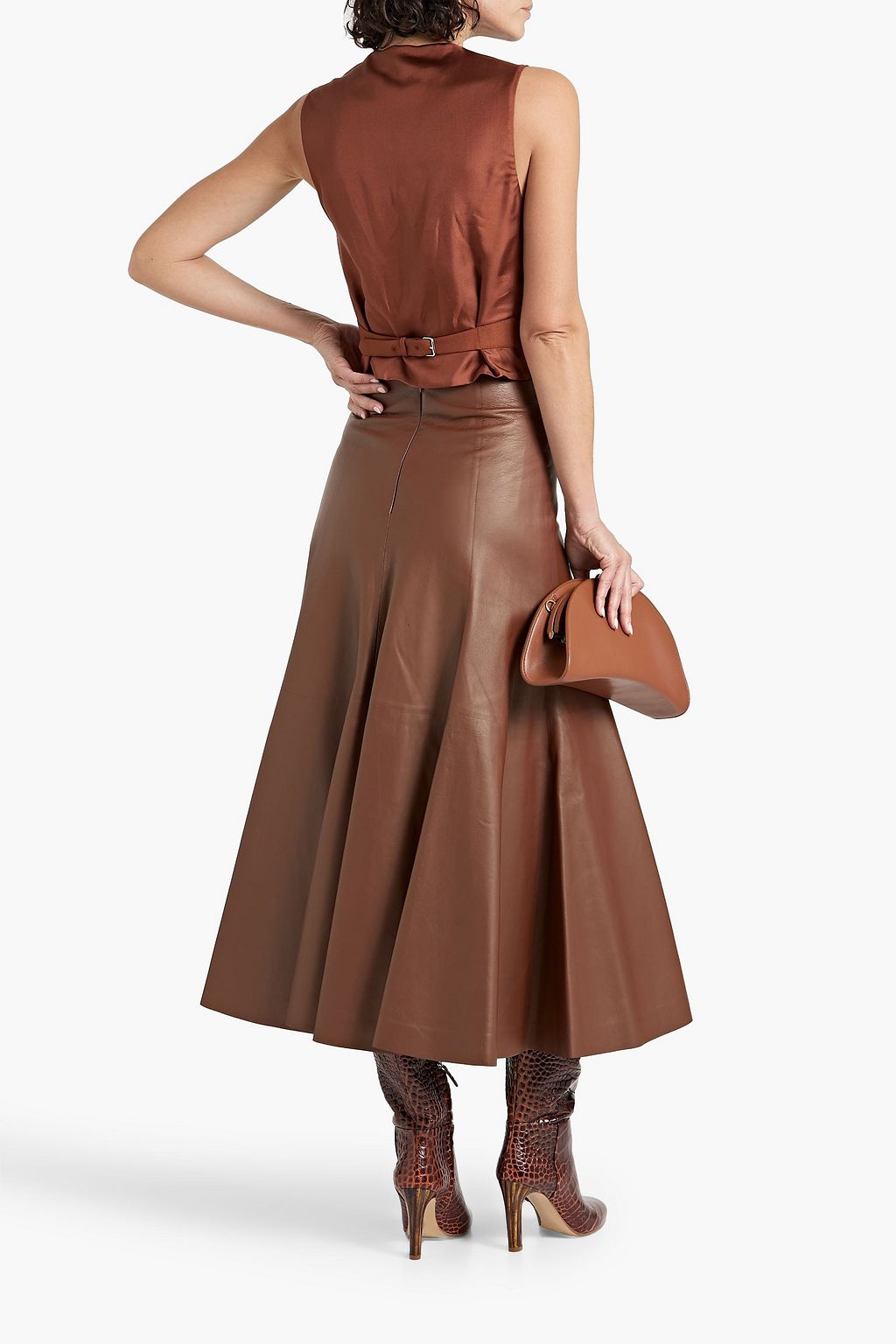 CHLOÉ Satin-paneled wool-canvas vest