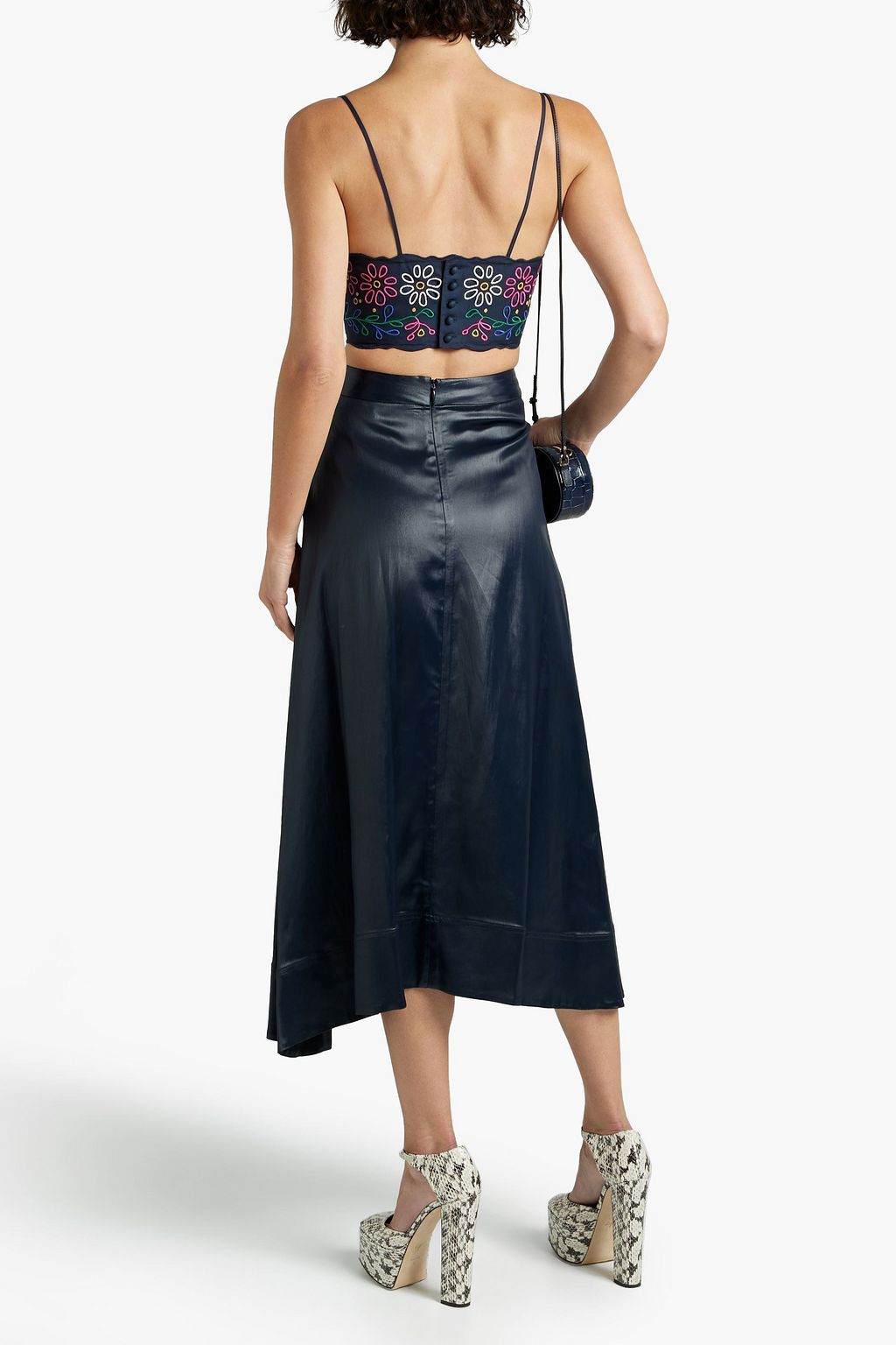 CHLOÉ Cropped broderie anglaise cotton top