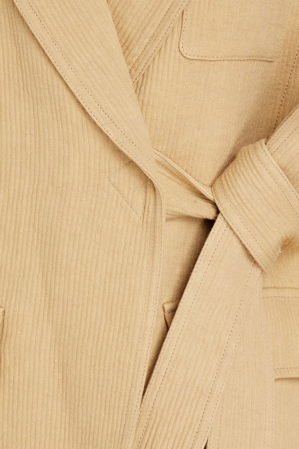 CHLOÉ Tie-front ribbed linen blazer