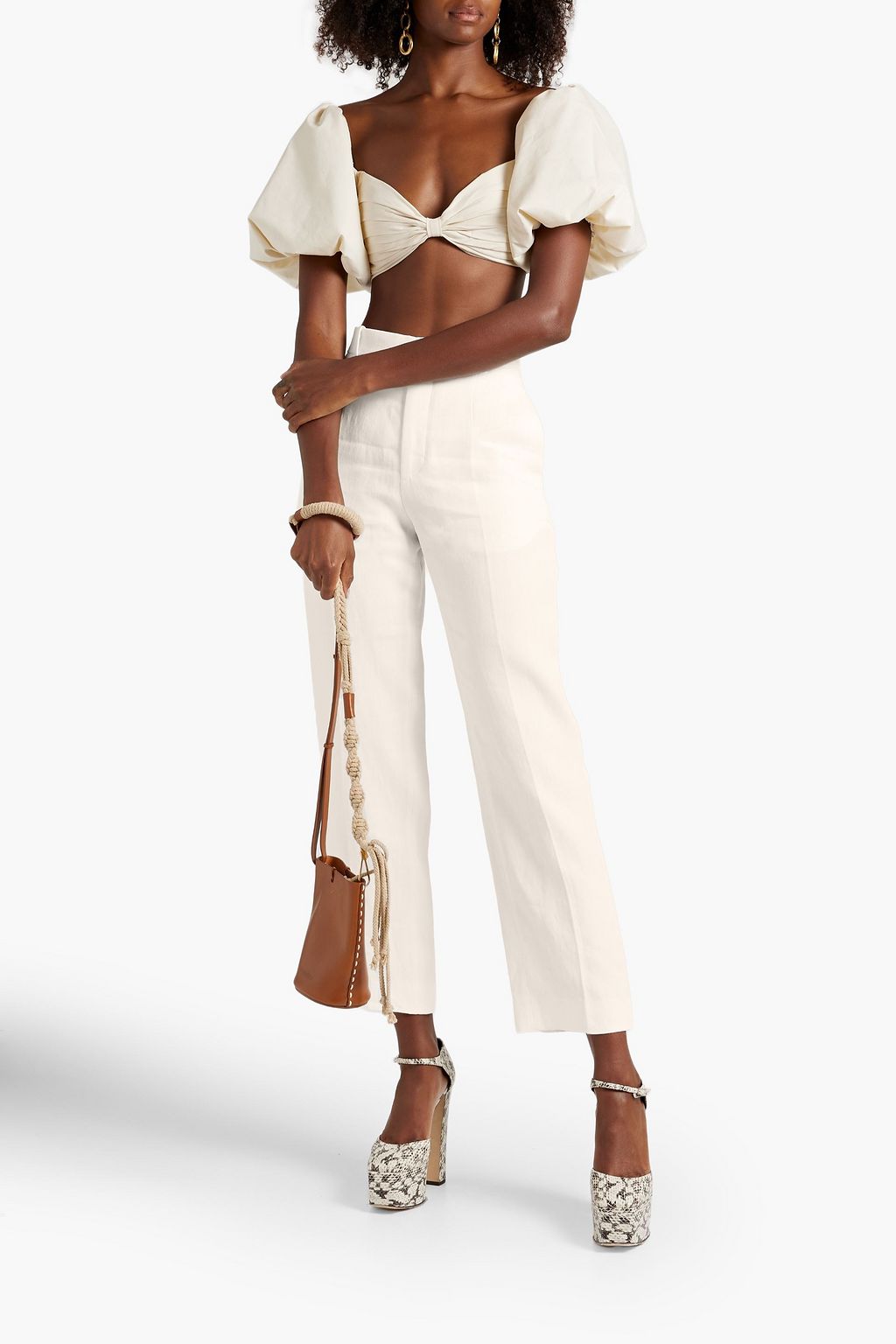 CHLOÉ بنطلون من الكتان بقصّة أرجل مستقيمة