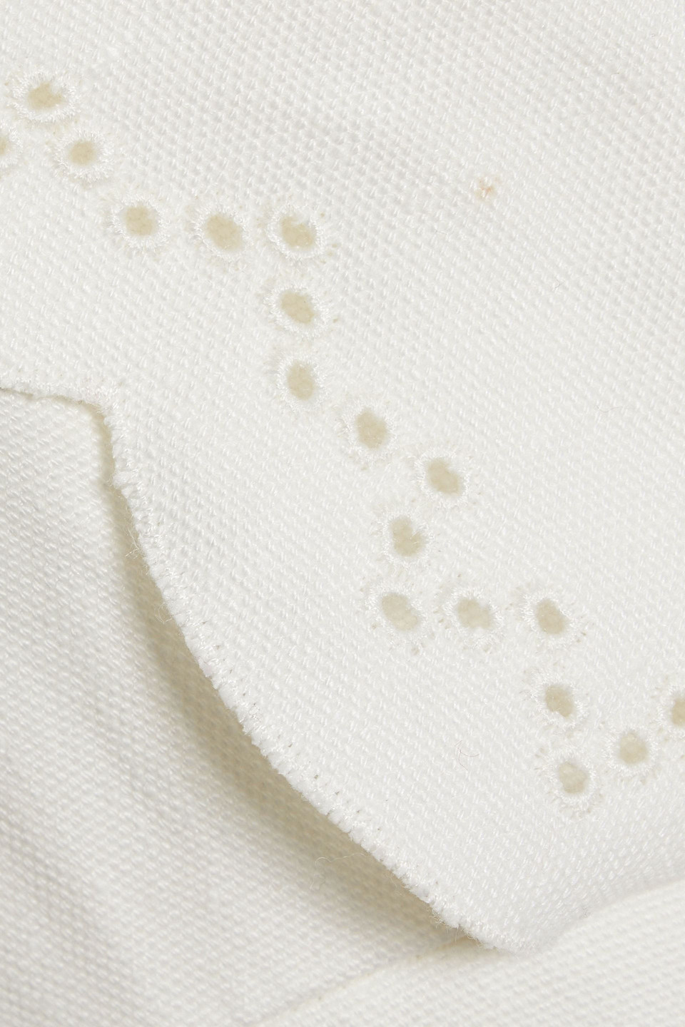 CHLOÉ SCALLOPED BRODERIE ANGLAISE LINEN MAXI DRESS 