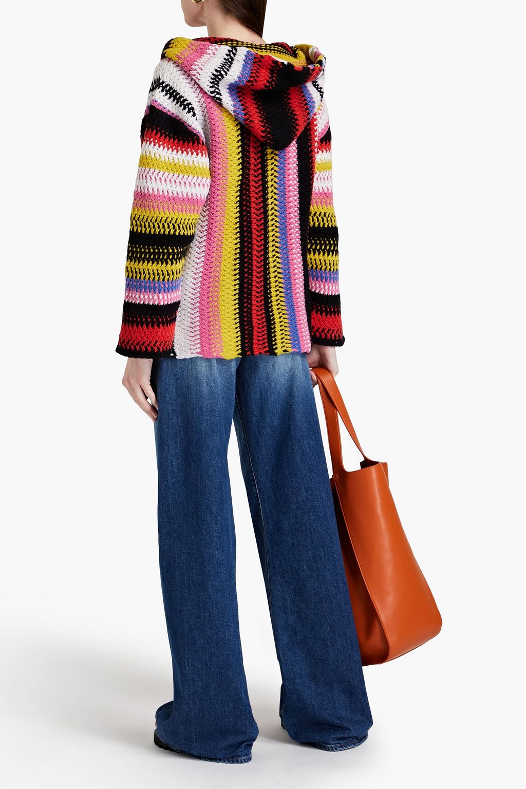 CHLOÉ カシミヤ&ウール混 フーディ オーバーサイズ かぎ針編みニット