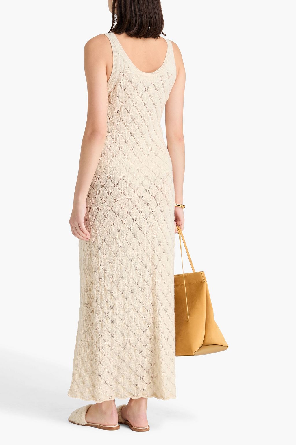 CHLOÉ Pointelle-knit cashmere midi dress