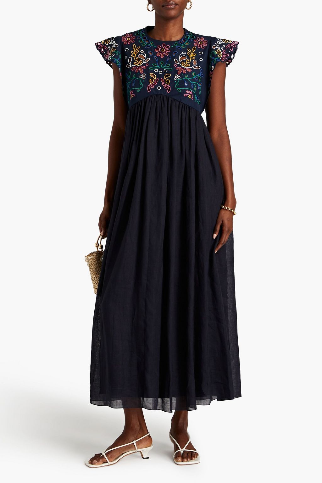 CHLOÉ Broderie anglaise cotton-voile maxi dress