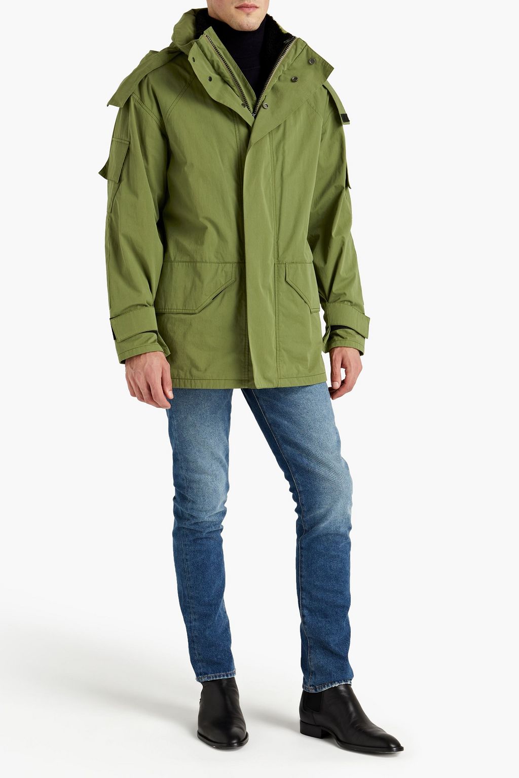 ARMY BY YVES SALOMON Shearling-lined cotton-blend twill hooded parka