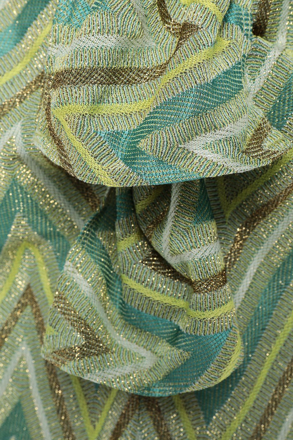 M MISSONI Knotted metallic crochet-knit dress