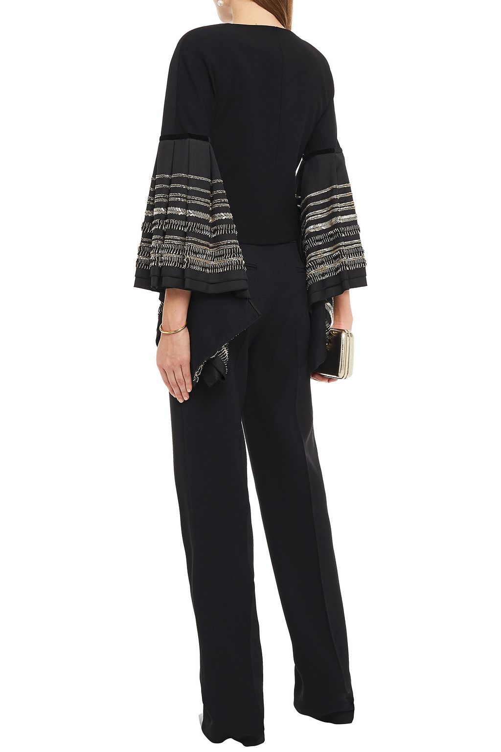 AMANDA WAKELEY Bead-embellished satin-twill and crepe jacket