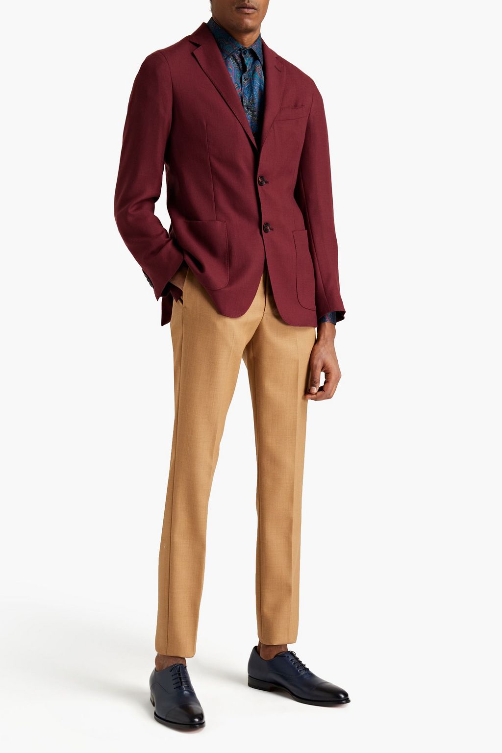 ETRO Slim-fit grain de poudre wool blazer