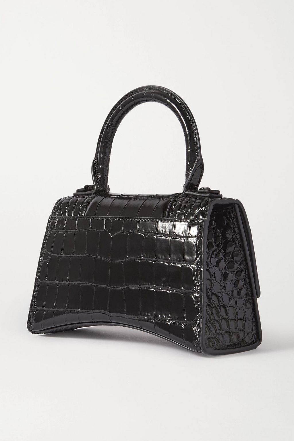 BALENCIAGA Hourglass XS croc-effect leather tote