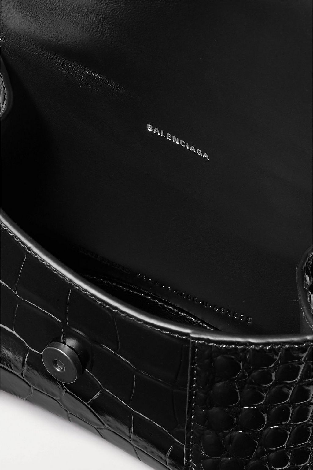BALENCIAGA Hourglass XS croc-effect leather tote