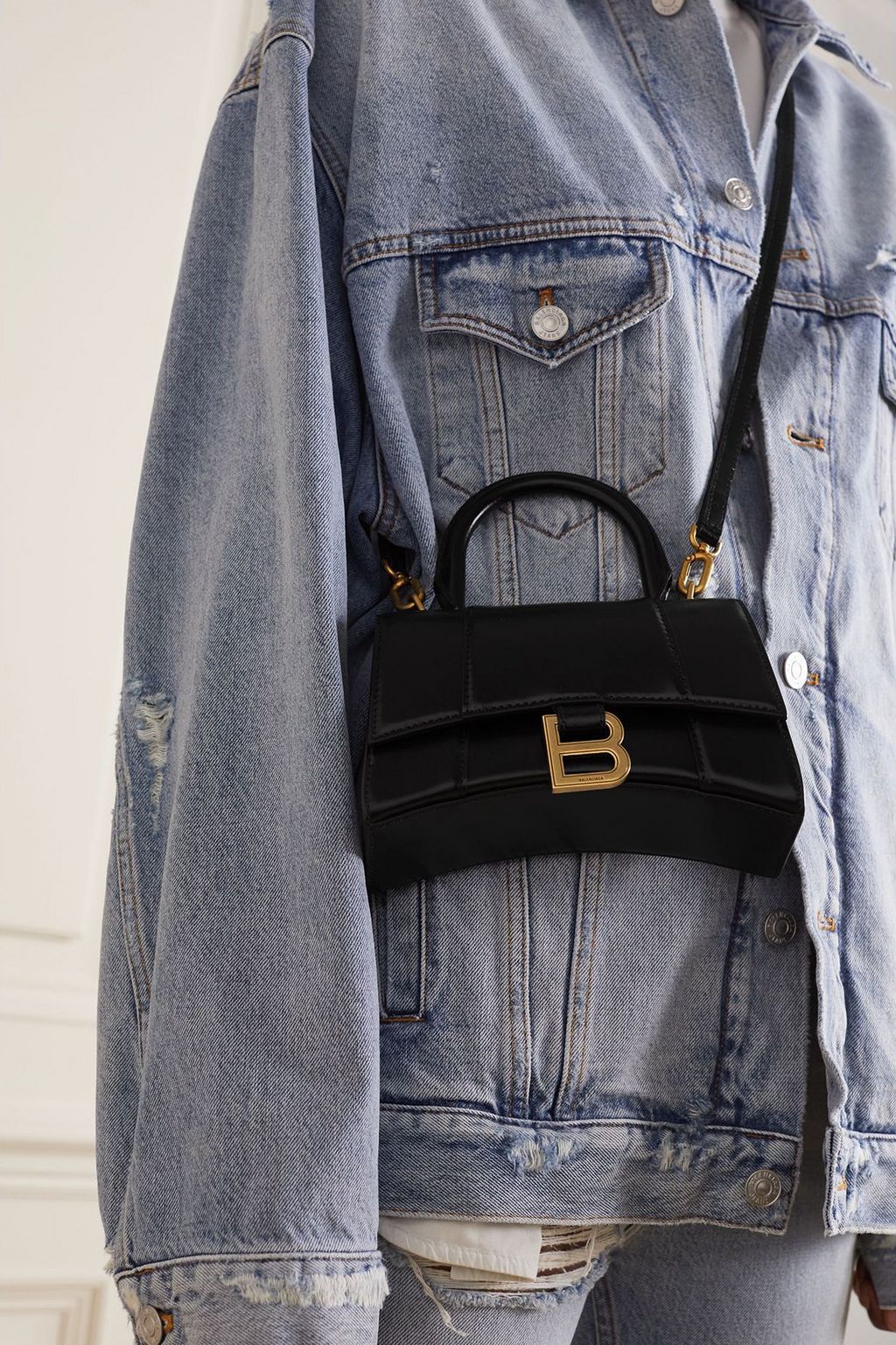 BALENCIAGA Hourglass XS leather tote