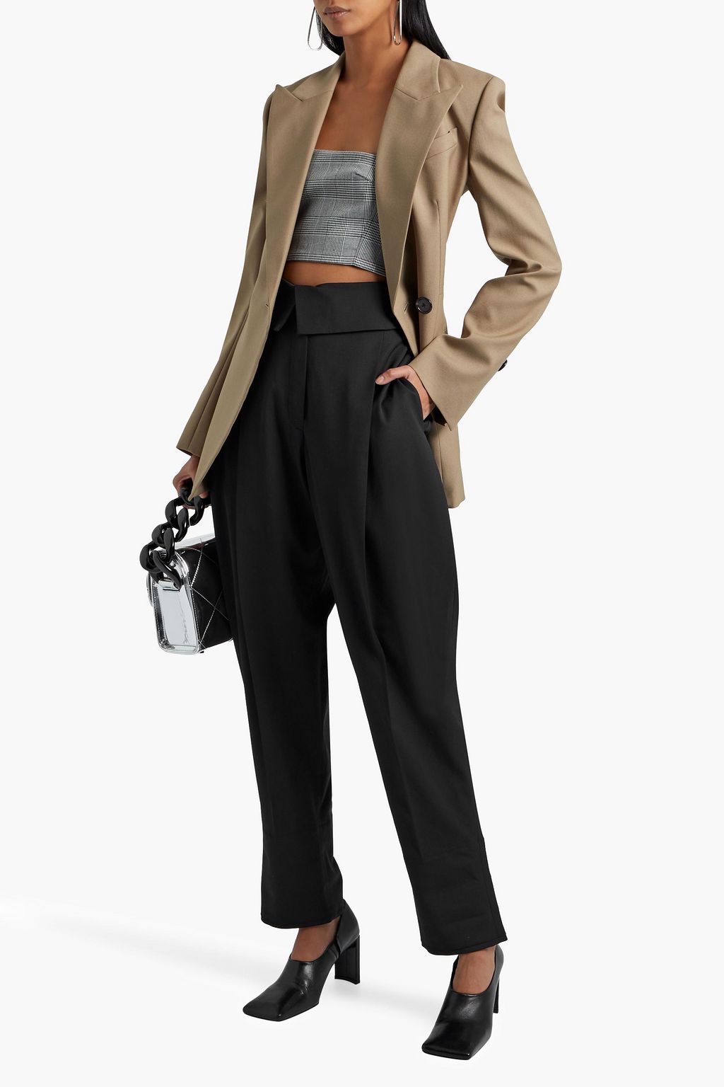 PROENZA SCHOULER Fold-over wool-blend tapered pants