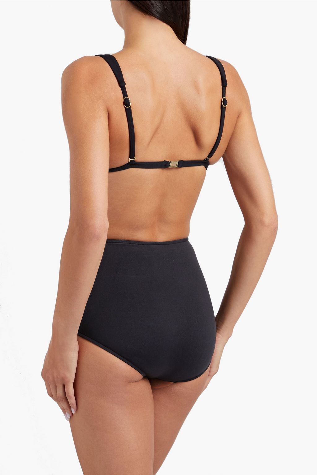 SEAFOLLY Mesh-trimmed scalloped high-rise bikini briefs