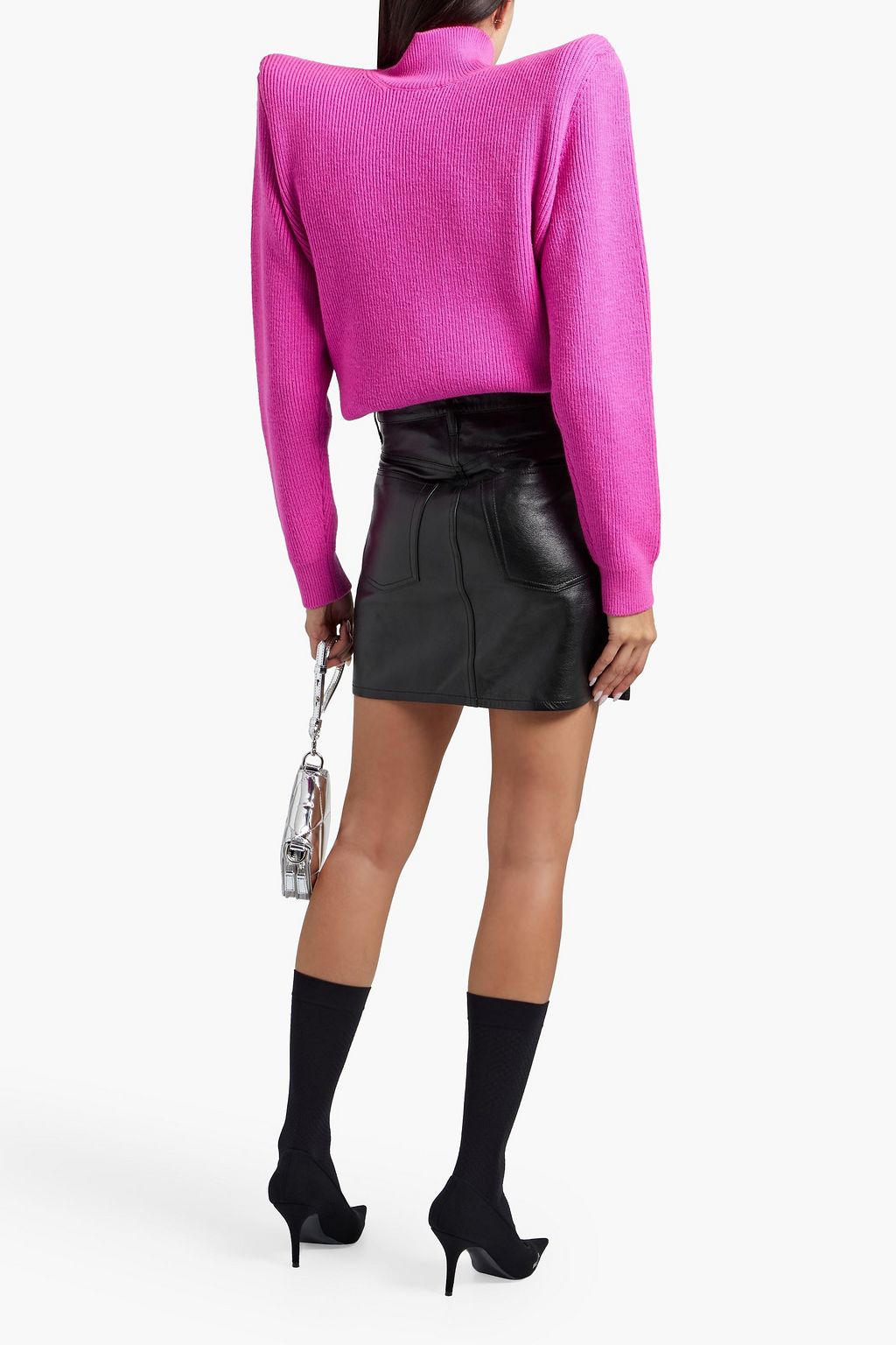 BALENCIAGA Ribbed wool-blend turtleneck sweater