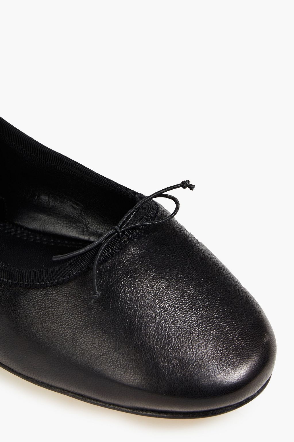 TORY BURCH Grosgrain-trimmed leather ballet flats