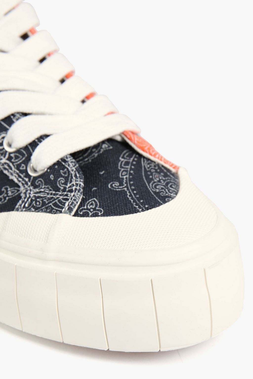 GOOD NEWS Palm patchwork-effect printed canvas high-top sneakers