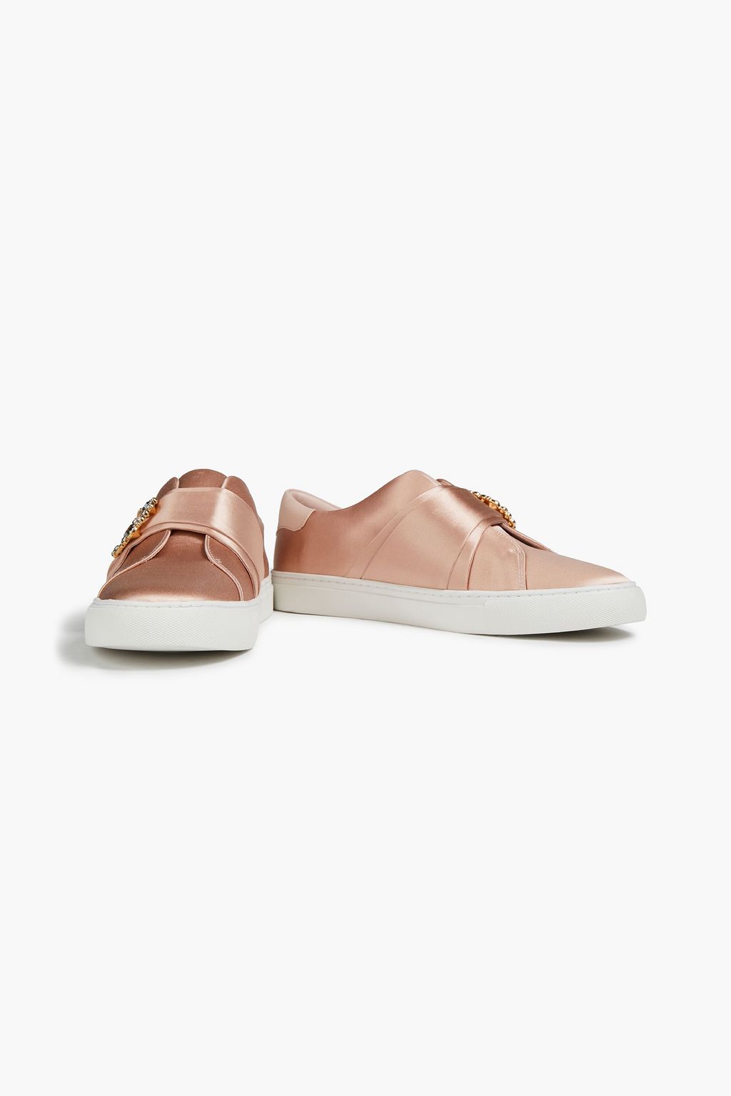 TORY BURCH Embellished satin sneakers