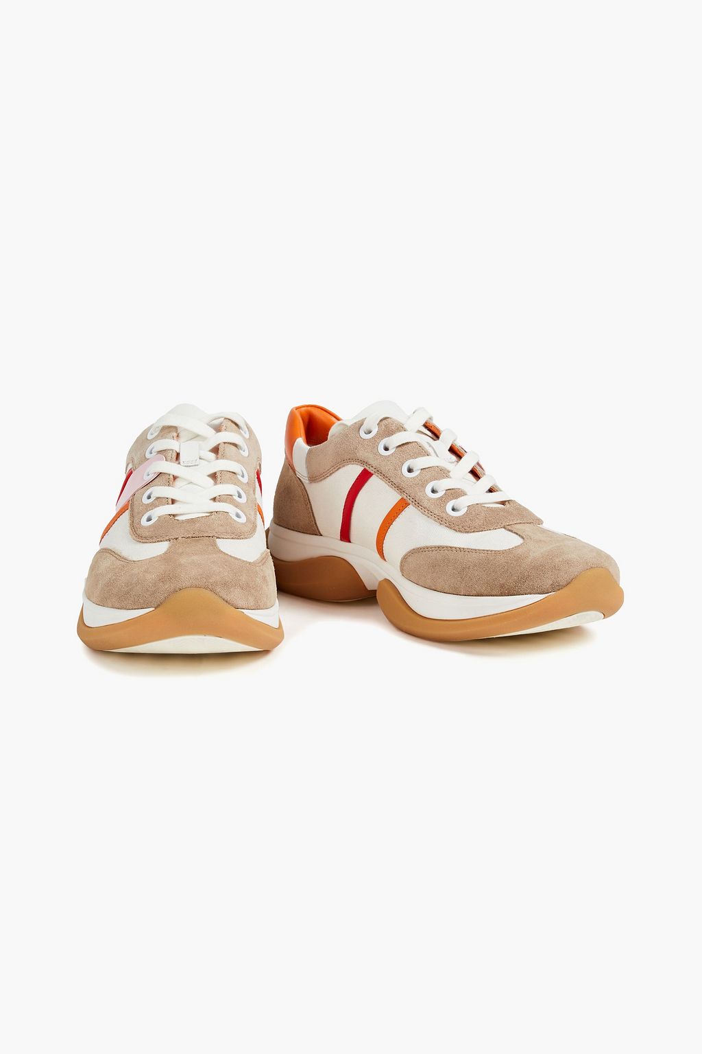 TORY SPORT Canvas, leather and suede sneakers