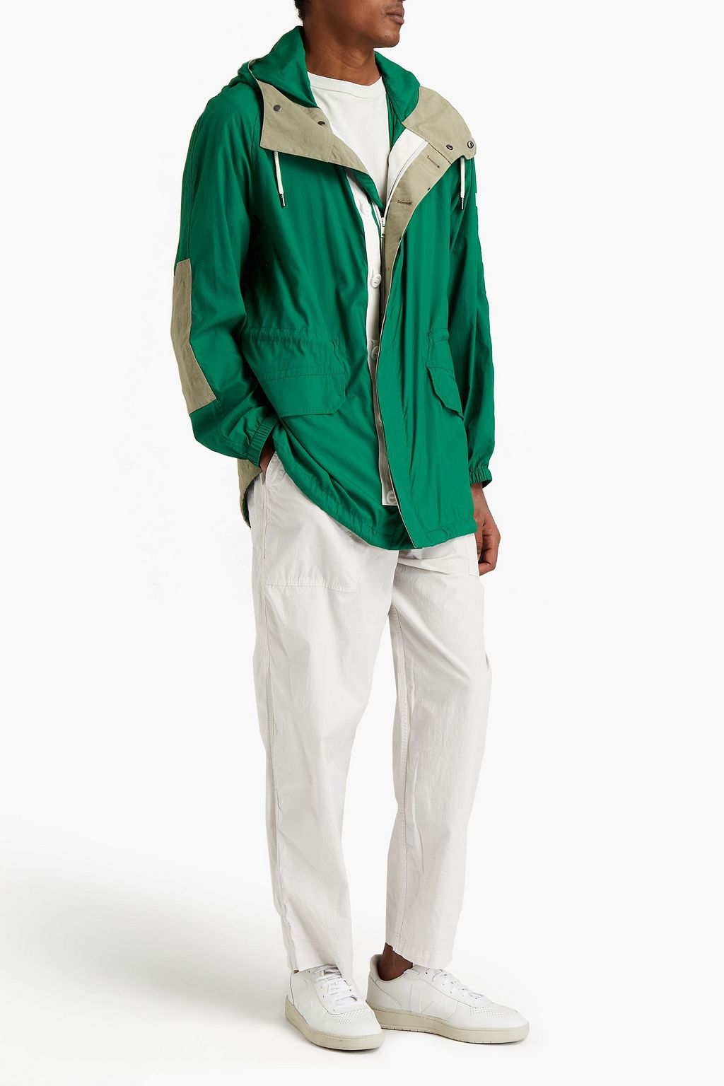 ARMY BY YVES SALOMON Logo-appliquéd shell hooded raincoat
