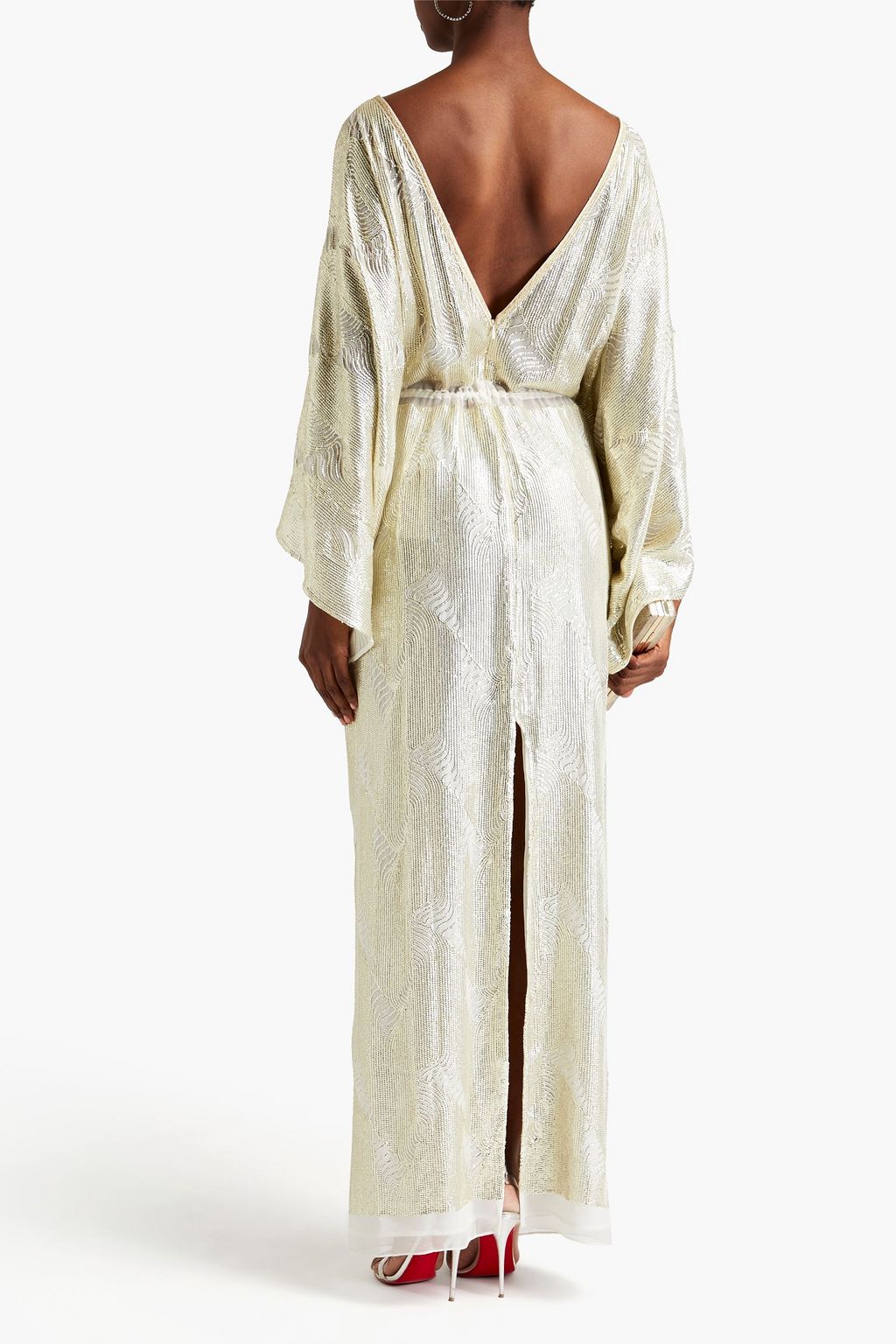AMANDA WAKELEY Embellished crepe maxi dress