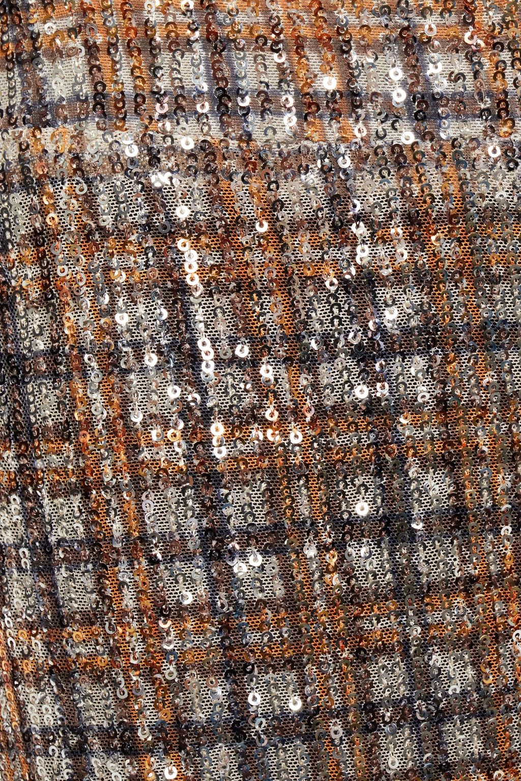 BADGLEY MISCHKA Sequined checked mesh wide-leg pants