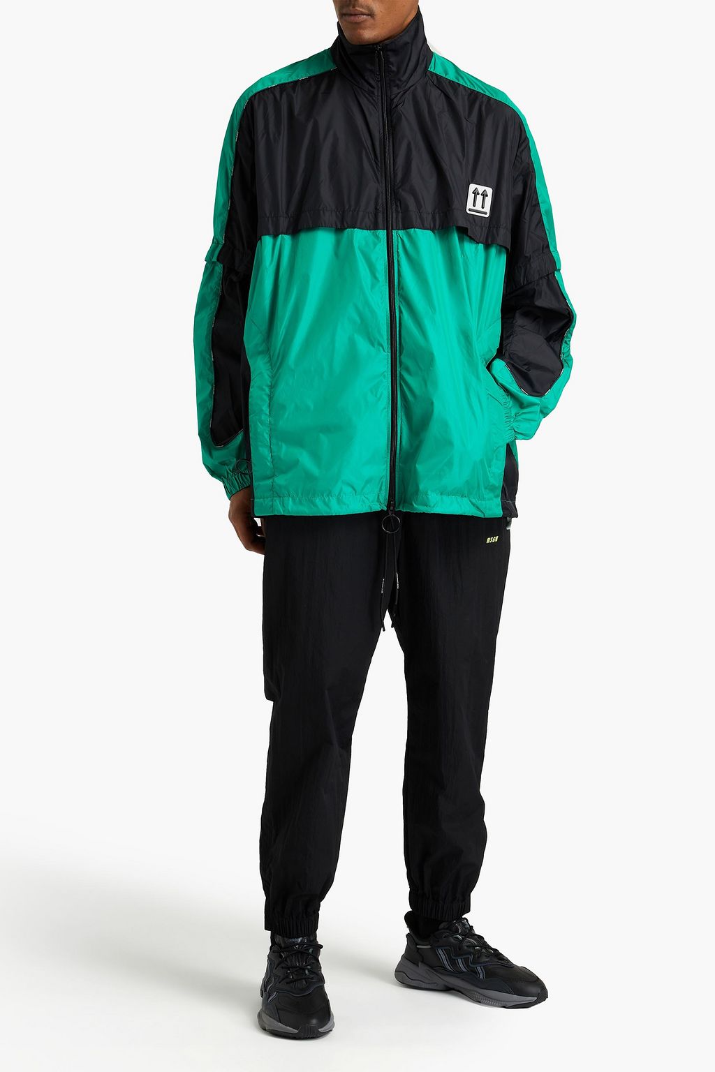 OFF-WHITE™ アップリケ付き ツートーン シェル加工生地 トラックジャケット