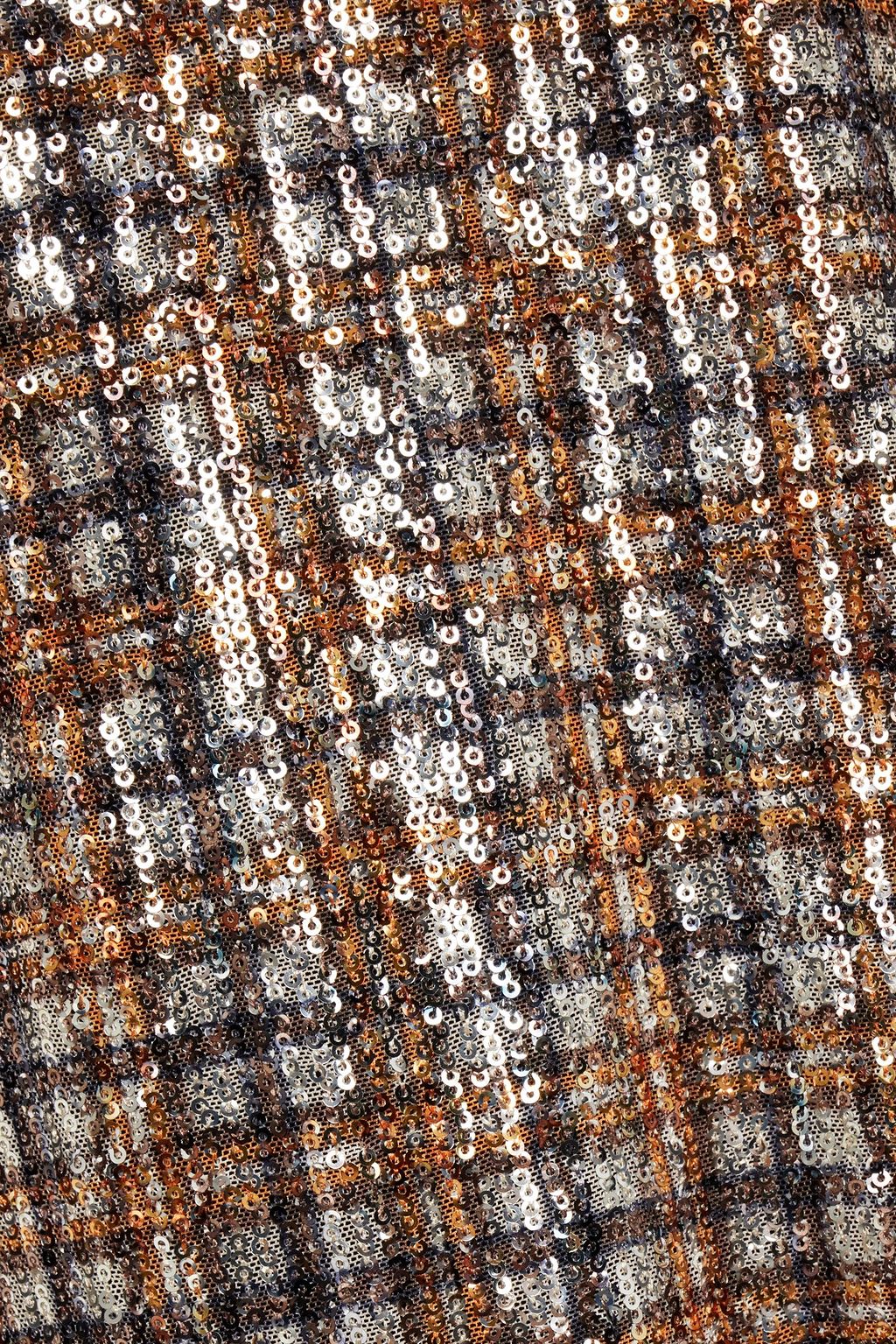 BADGLEY MISCHKA Sequined checked mesh tunic