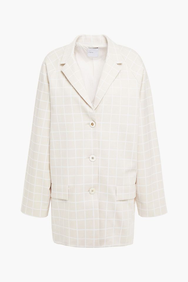 Checked woven blazer